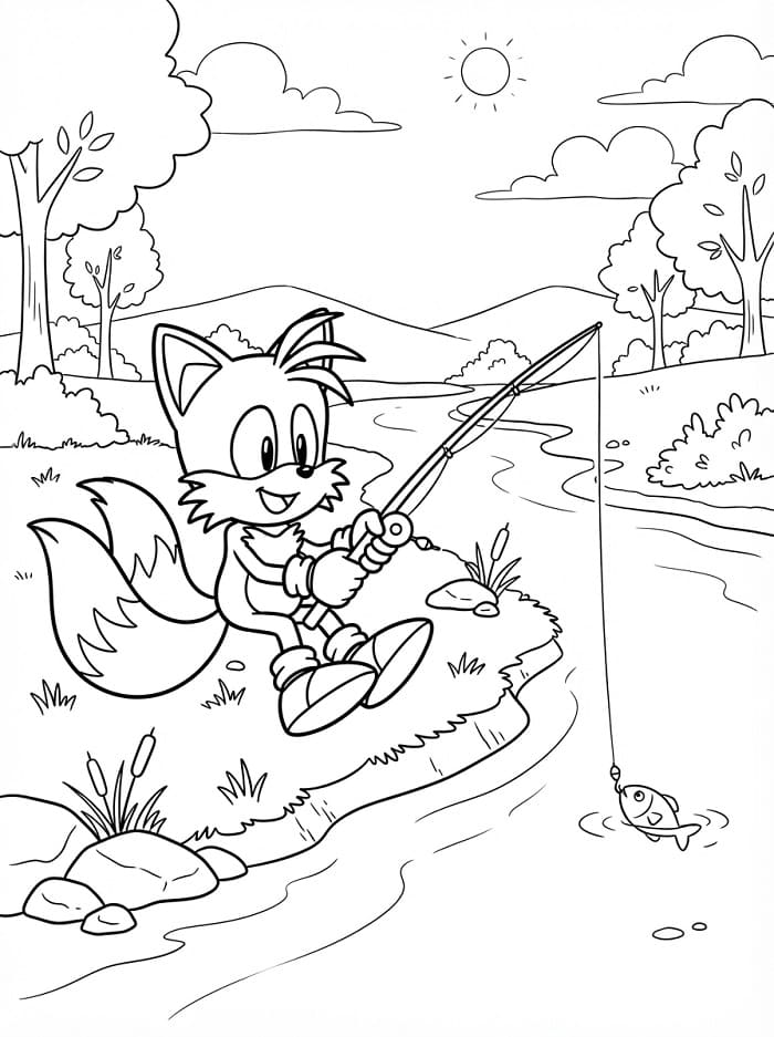 Kreslený Tails omalovánka