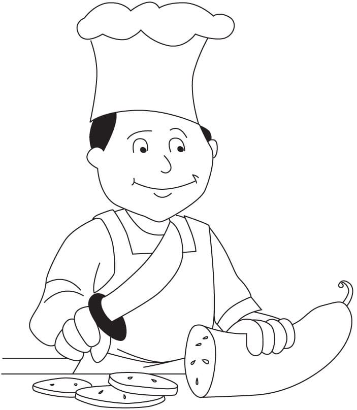 Kuchař pro děti omalovánka