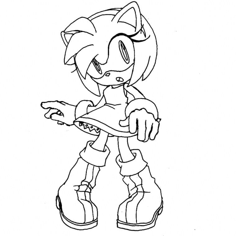 Obrázek Amy Rose zdarma omalovánka