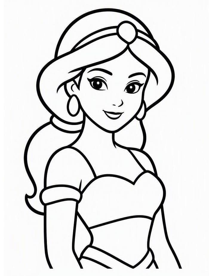Pěkná princezna Jasmína omalovánka