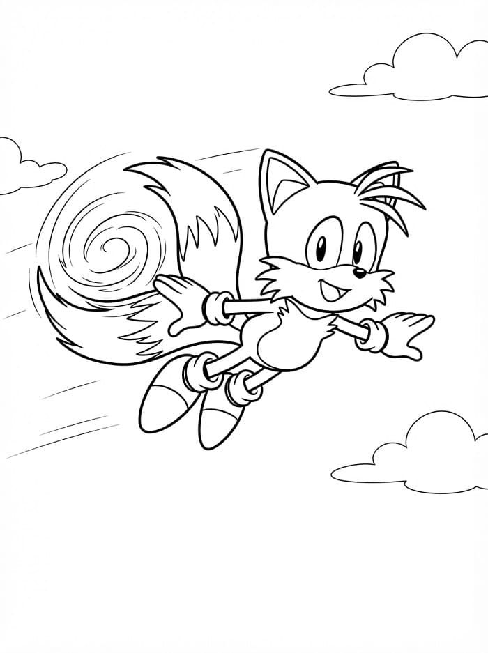 Pěkný Tails omalovánka
