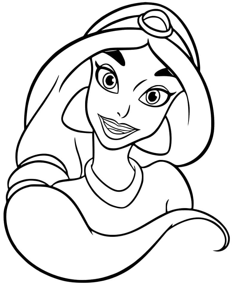 Princezna Jasmína pro děti omalovánka