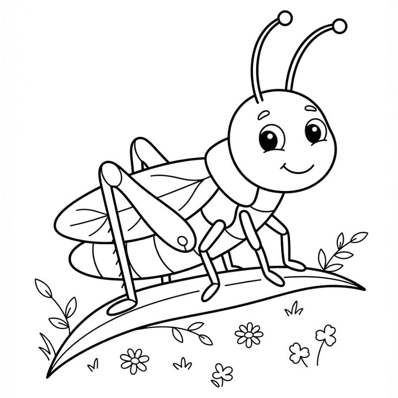 Rozkošná kobylka omalovánka