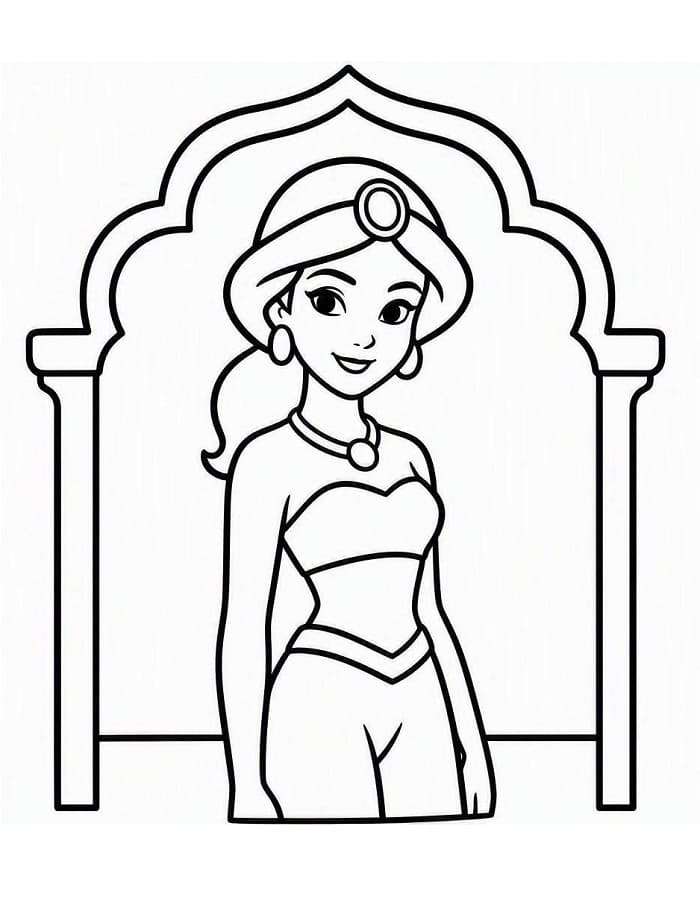 Rozkošná princezna Jasmína omalovánka