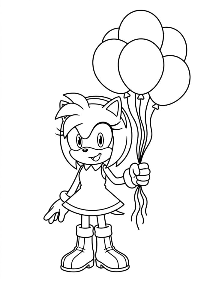 Roztomilá Amy Rose omalovánka