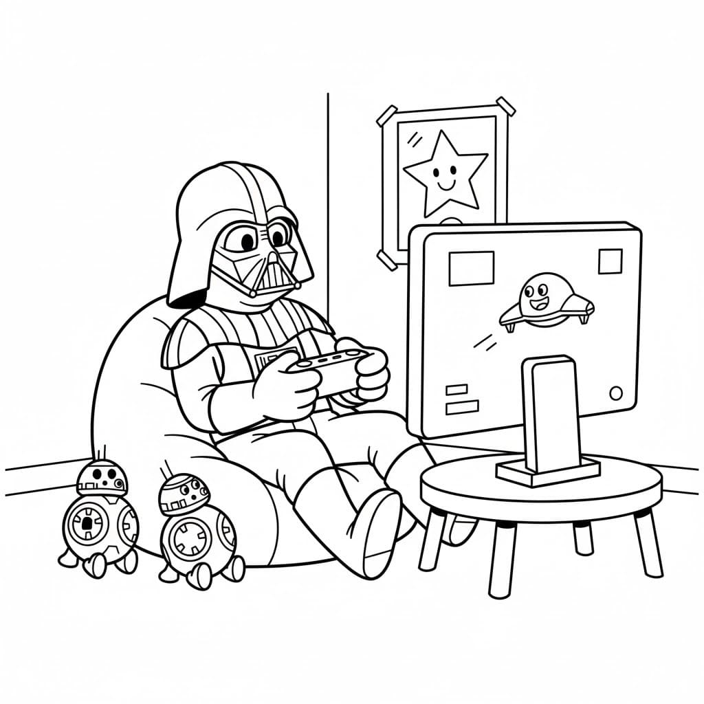 Star Wars Darth Vader omalovánka