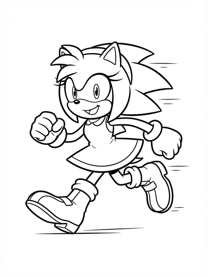 Šťastná Amy Rose omalovánka