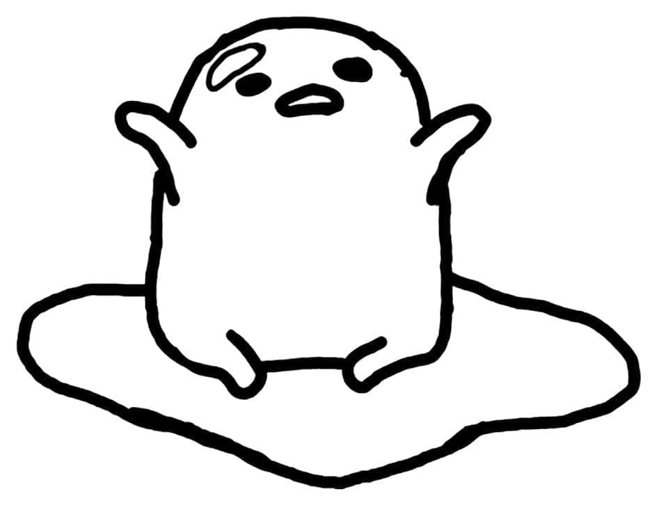 Šťastné Gudetama omalovánka
