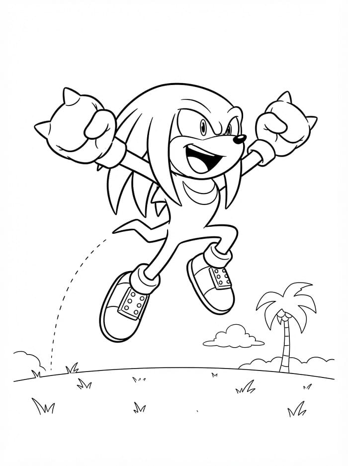 Šťastný Knuckles omalovánka