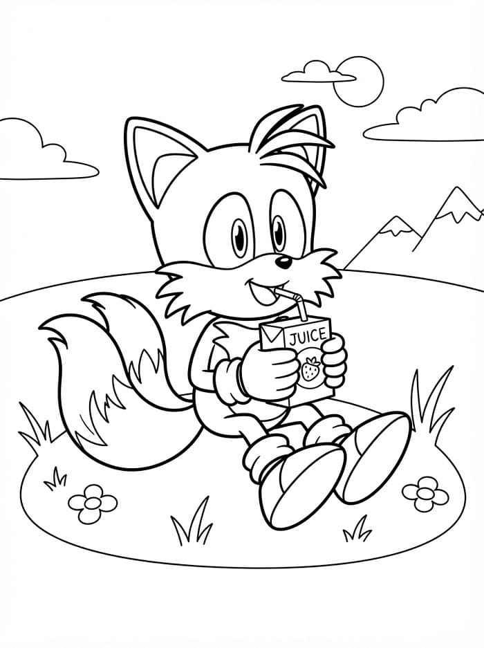 Šťastný Tails omalovánka
