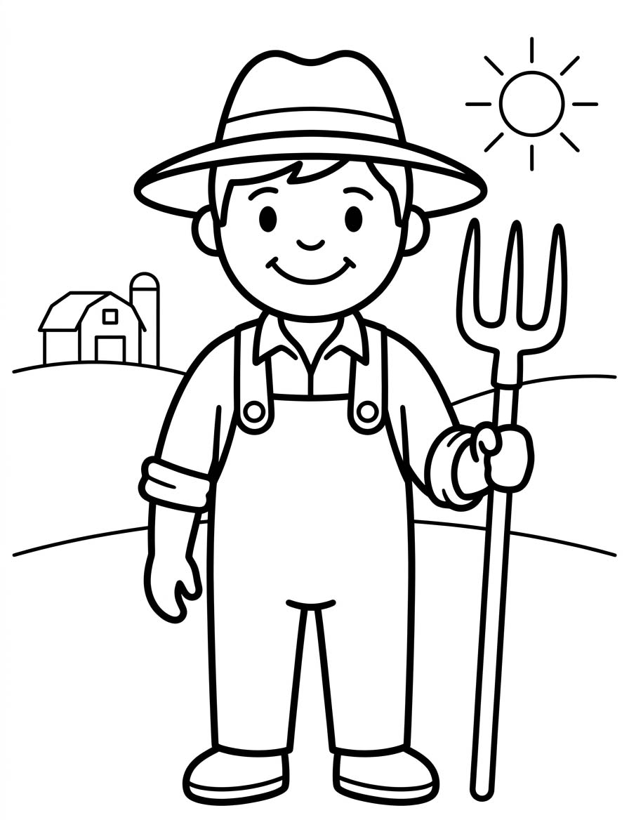Šťastný farmář omalovánka