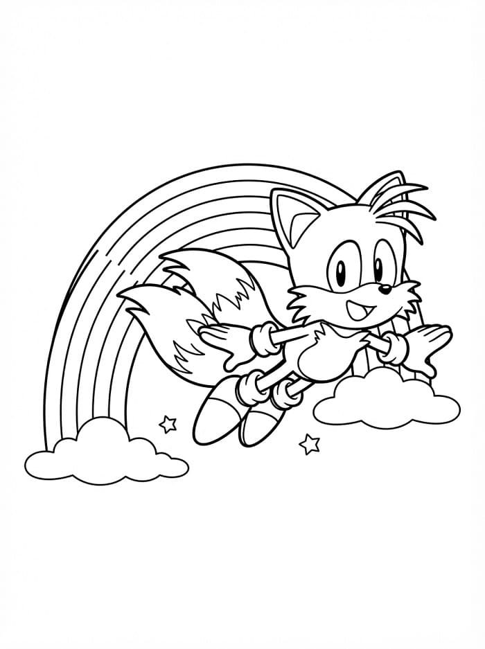Tails k tisku omalovánka