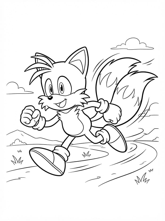 Tails k vytisknutí omalovánka