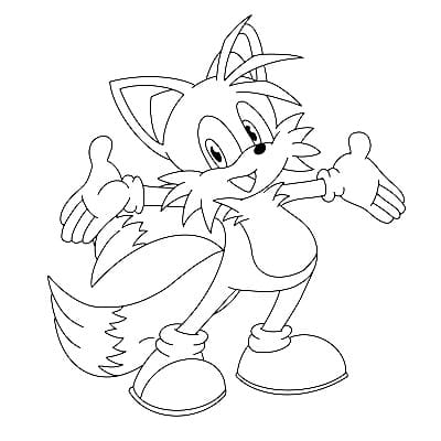 Tails k vytištění pro děti omalovánka
