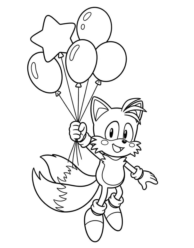 Tails omalovánka zdarma omalovánka
