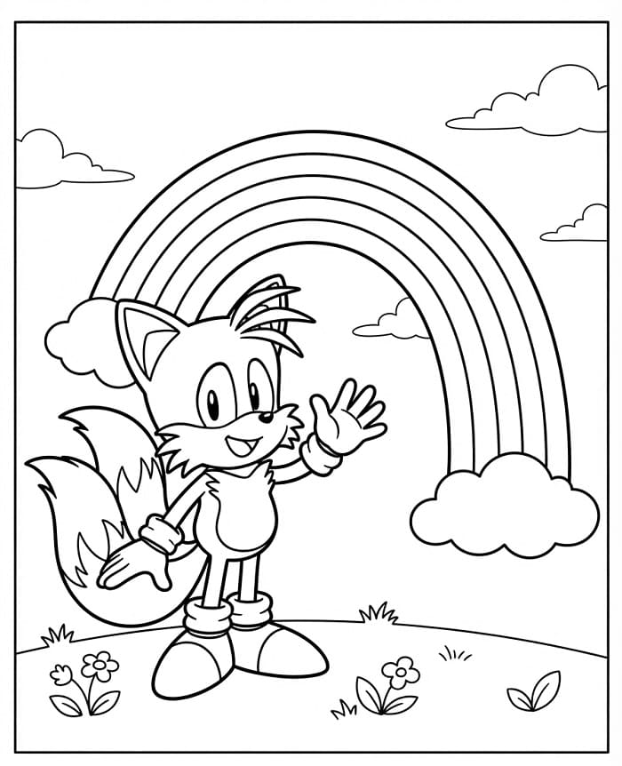 Tails tisknutelný omalovánka