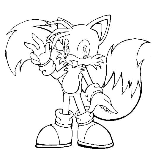 Tails zdarma pro děti omalovánka