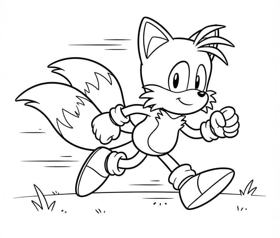 Tails zdarma omalovánka