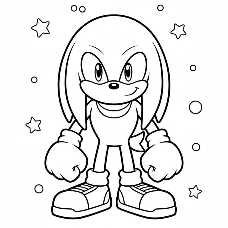 Tisknutelný Knuckles zdarma omalovánka