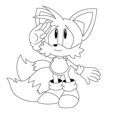 Tisknutelný Tails zdarma omalovánka