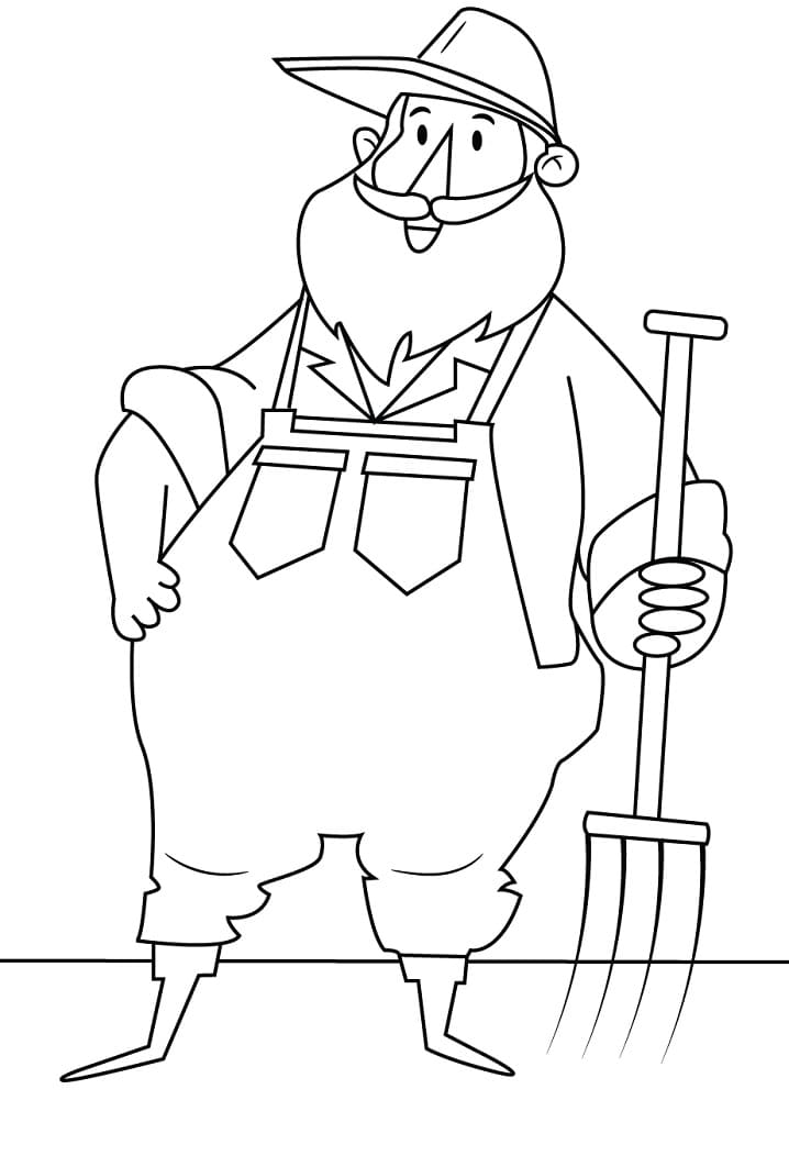 Tisknutelný farmář zadarmo omalovánka