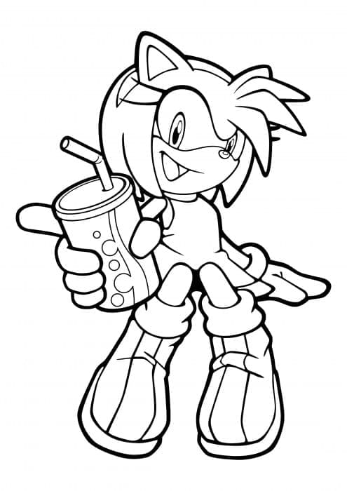 Tisknutelný obrázek Amy Rose omalovánka