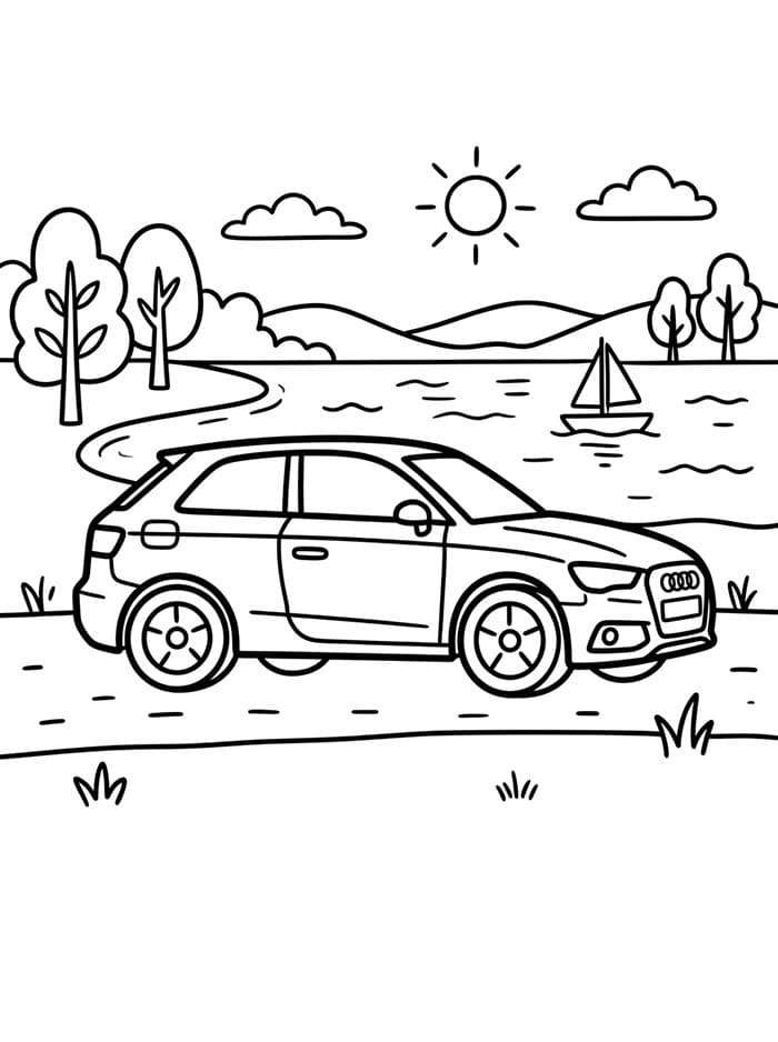Tisknutelný obrázek Audi omalovánka