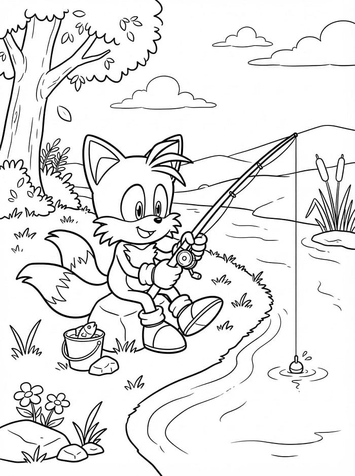 Usmívající se Tails omalovánka