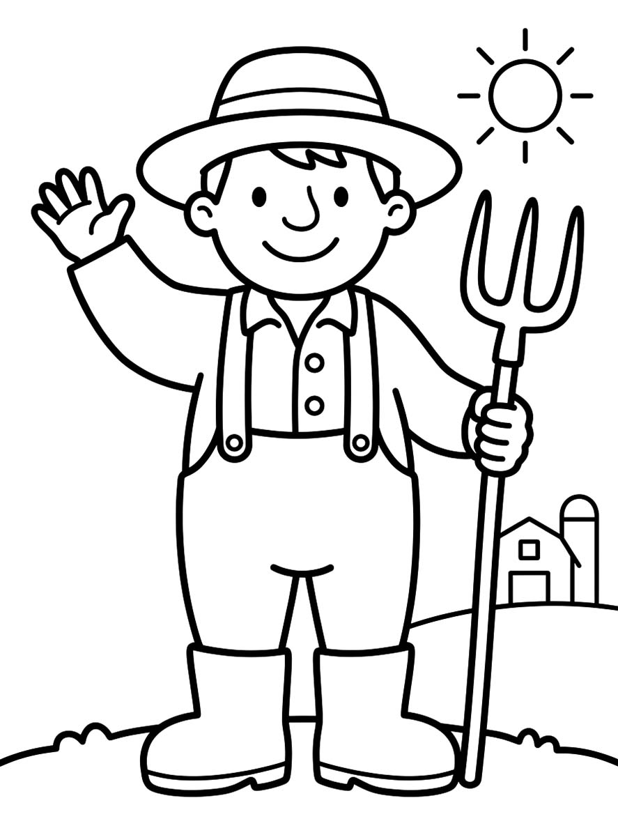 Usmívající se farmář omalovánka