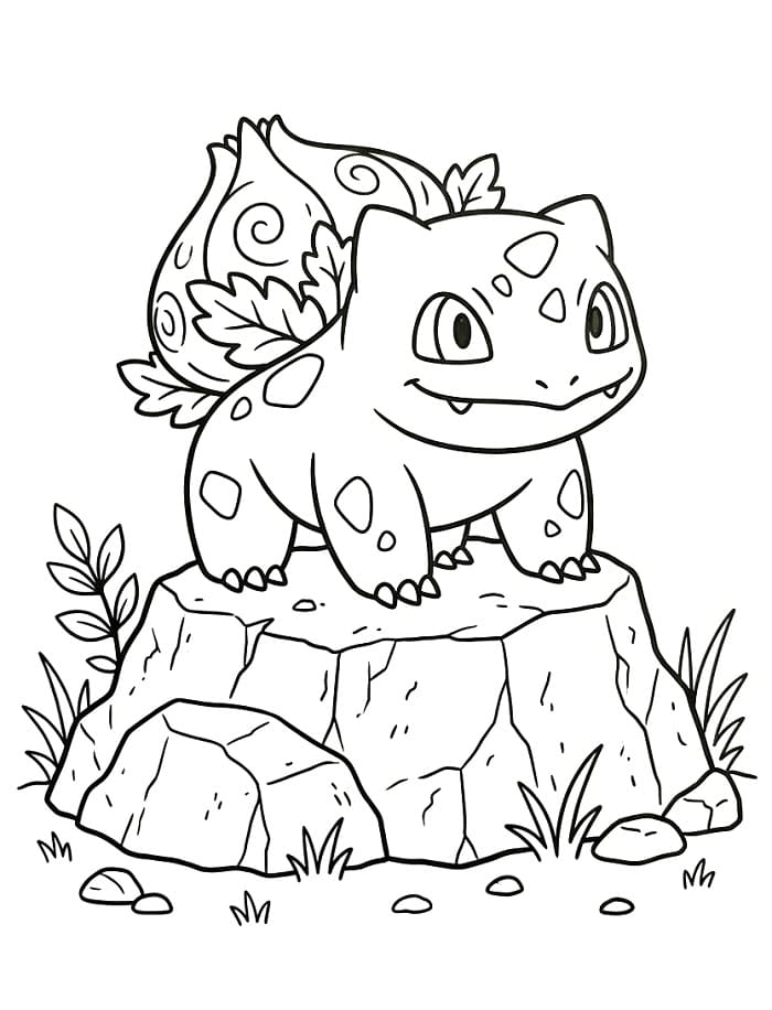 Bulbasaur Pokémon omalovánka
