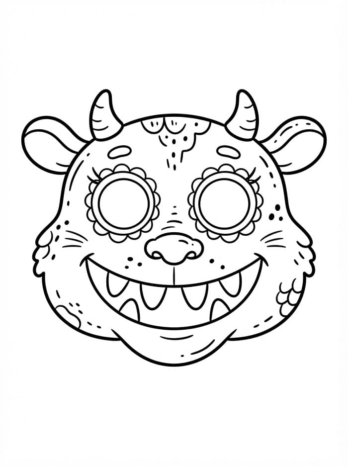 Halloweenská maska (17) omalovánka