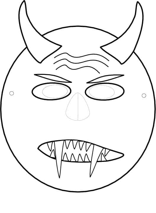 Halloweenská maska (31) omalovánka