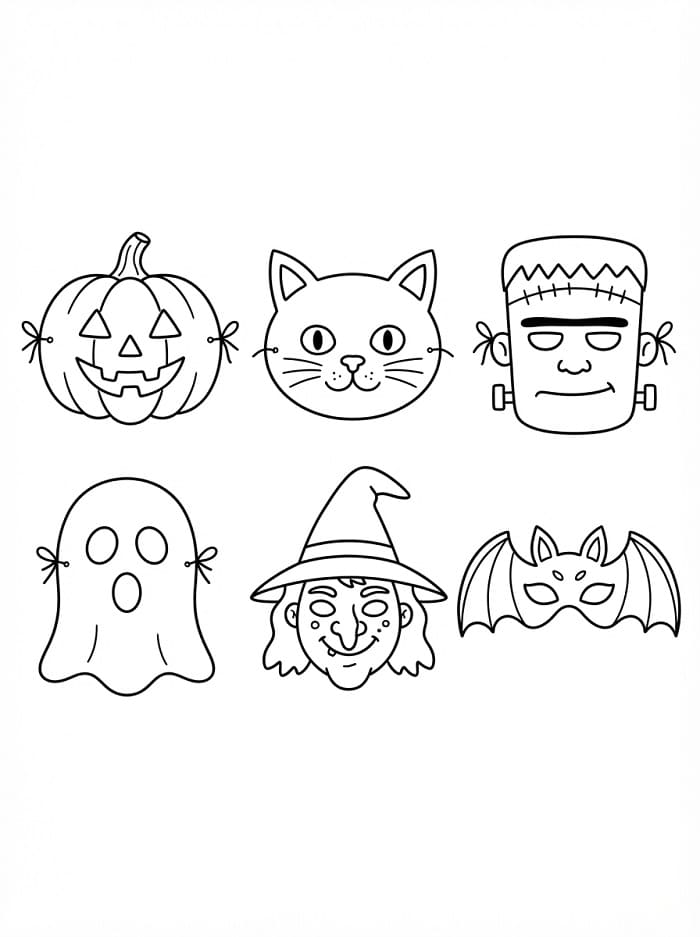 Halloweenská maska (8) omalovánka