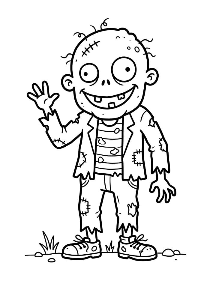 Hloupoučká zombie omalovánka