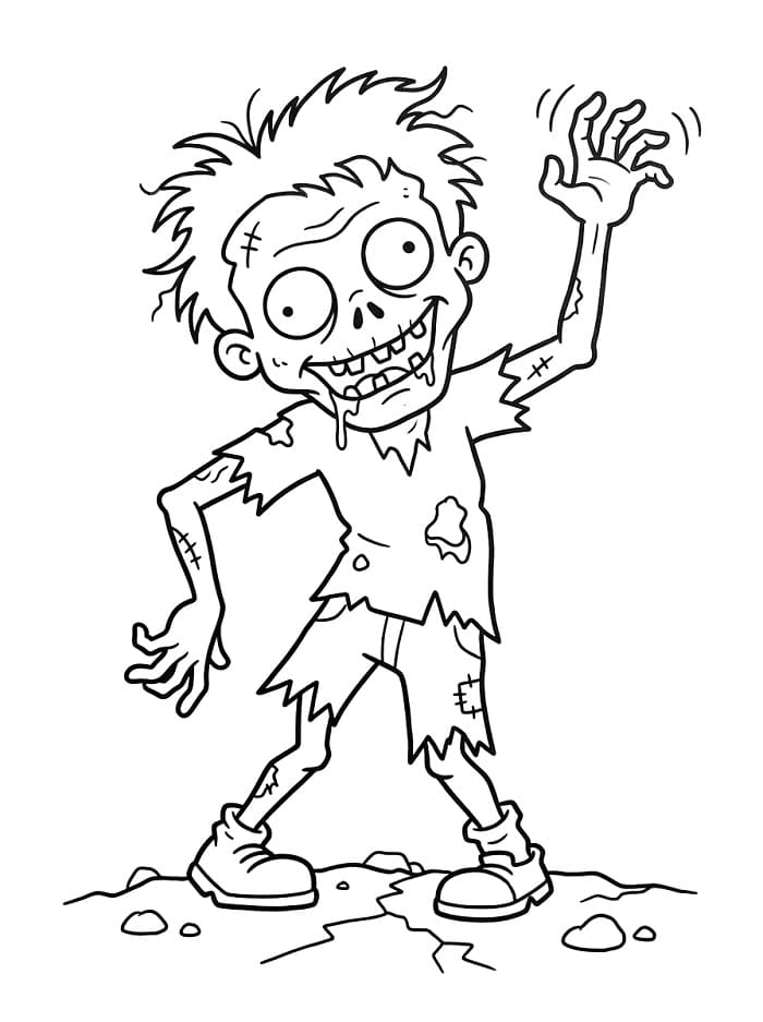 Jedna halloweenská zombie omalovánka
