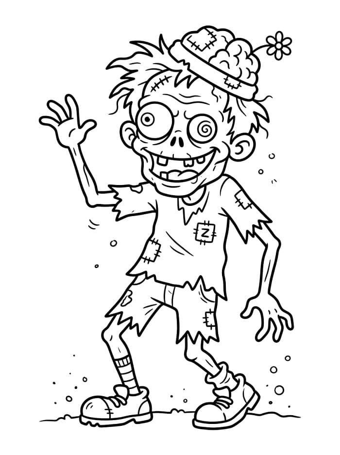 Kompaktní směšná zombie omalovánka