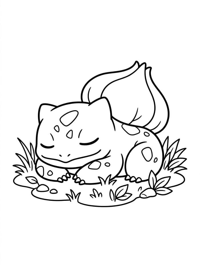 Kreslený Bulbasaur omalovánka