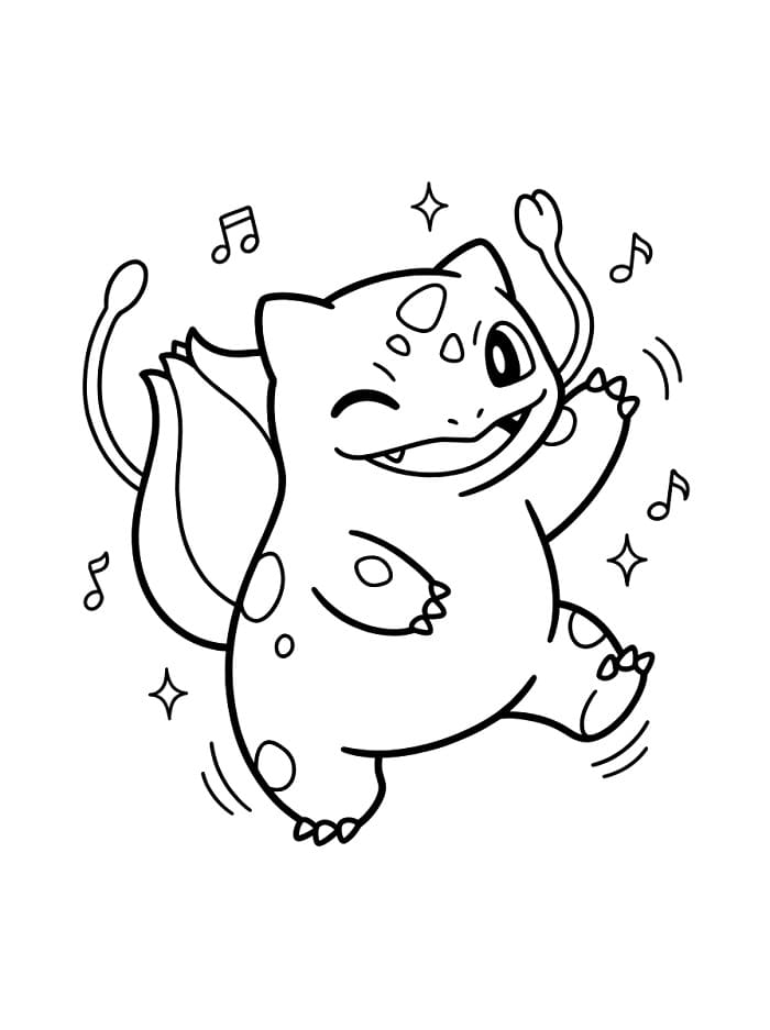 Líbezný Bulbasaur omalovánka