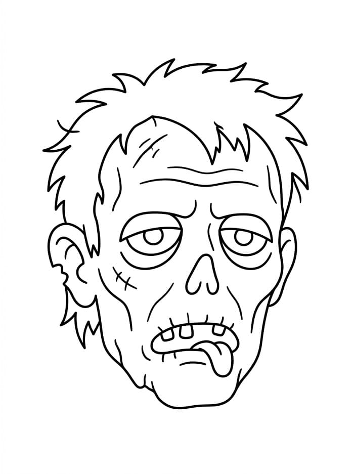 Obličej zombie omalovánka