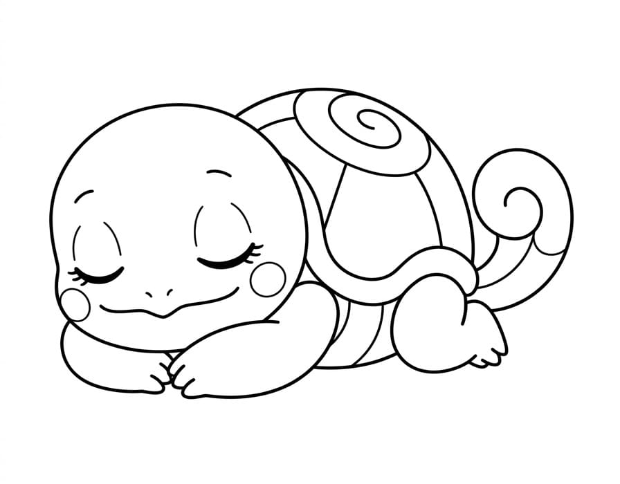 Pokémon Squirtle spí omalovánka