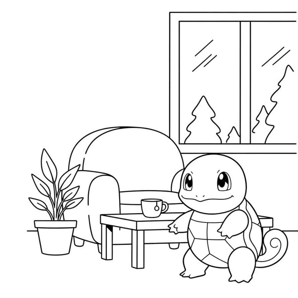 Přátelský Squirtle omalovánka