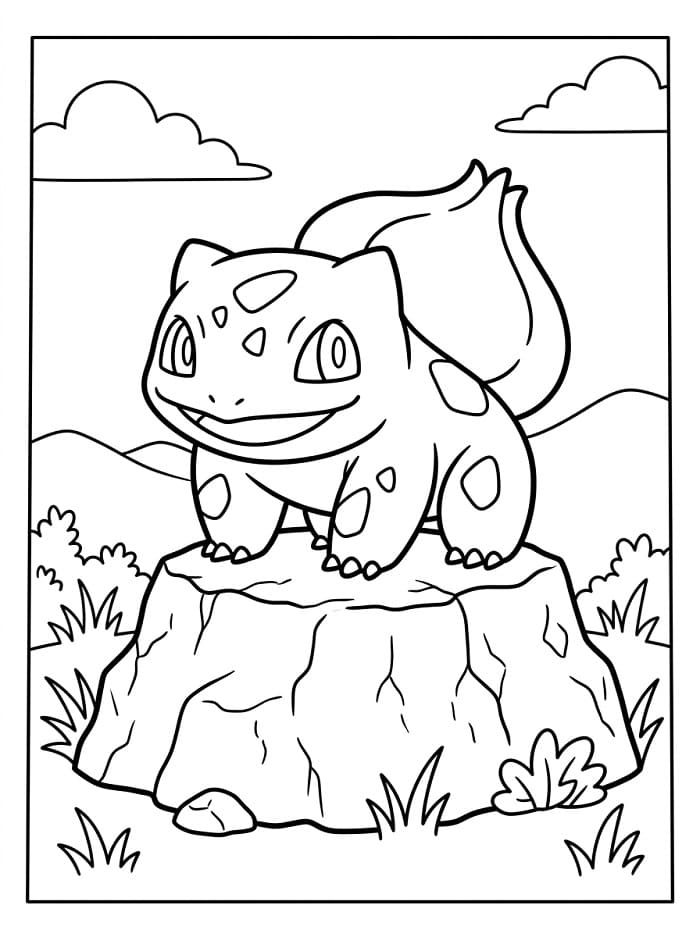Roztomilý Bulbasaur omalovánka