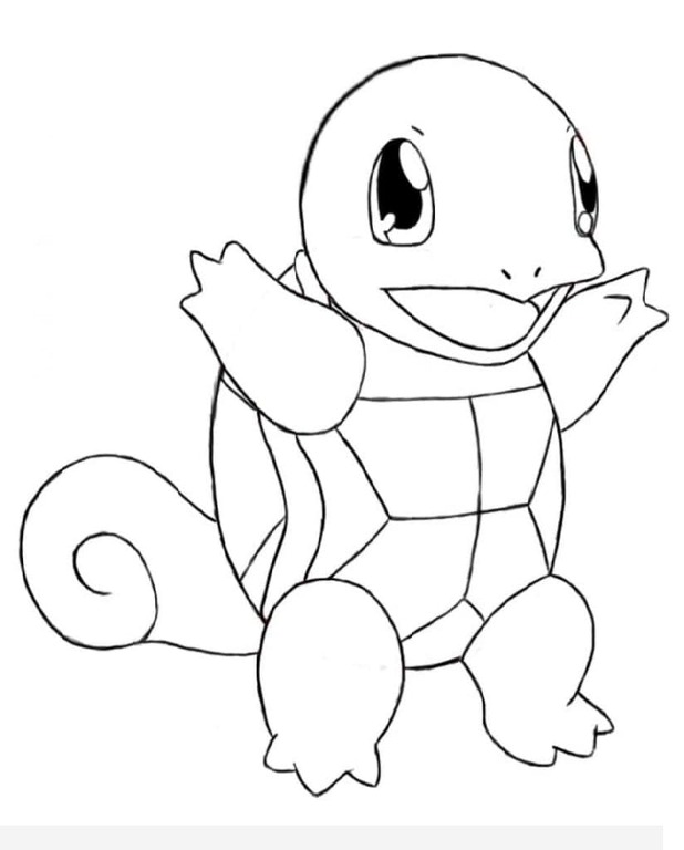 Snadný Squirtle omalovánka