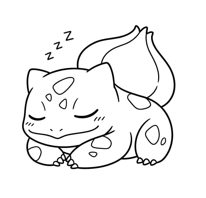 Spící Bulbasaur omalovánka