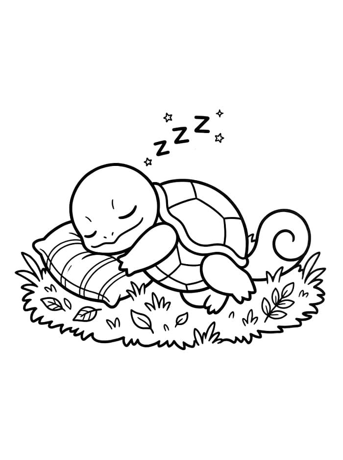 Spící Squirtle omalovánka