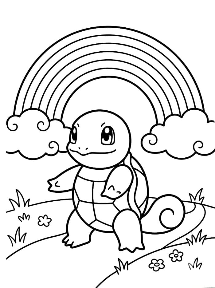 Squirtle a duha omalovánka