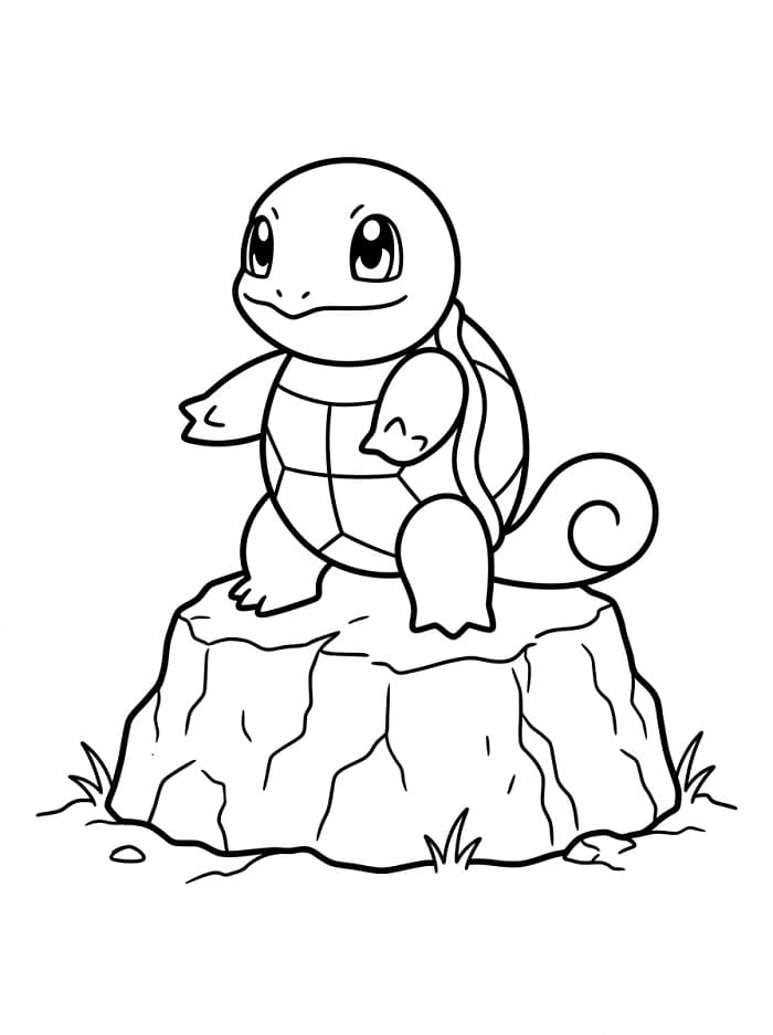 Squirtle na kameni omalovánka