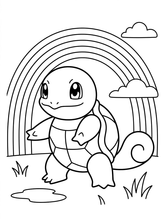 Squirtle s duhou omalovánka