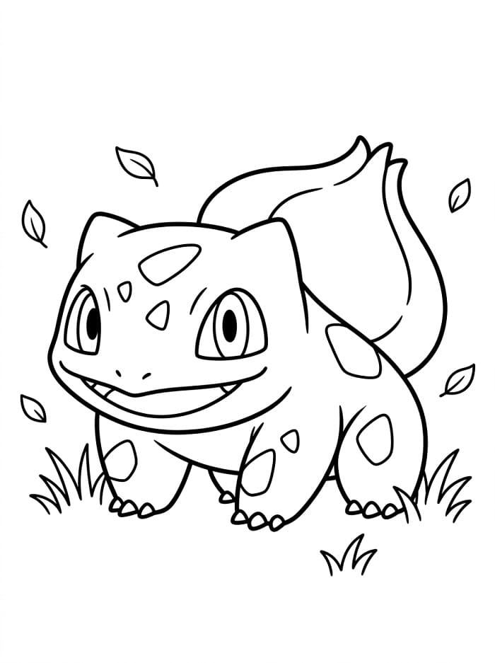 Šťastný Bulbasaur omalovánka