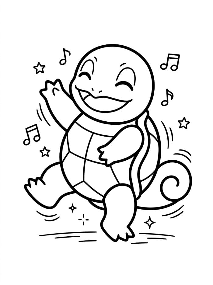 Veselý Squirtle omalovánka
